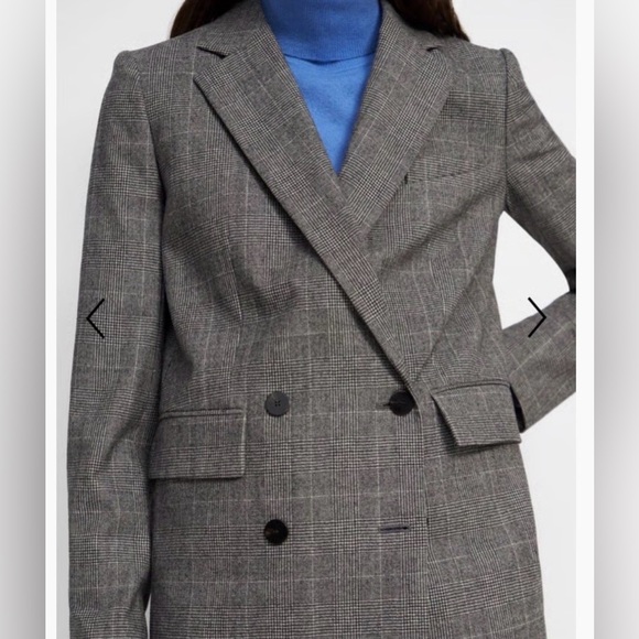 Theory Jackets & Blazers - Theory virgin wool Piazza Jacket in Wales Flannel Double Breasted Blazer size 6